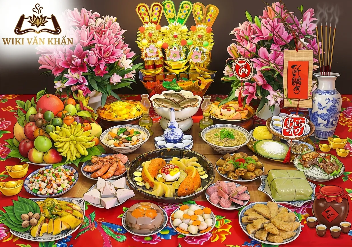 Mâm cúng ông công ông táo chuẩn gồm có các lễ vật sau: