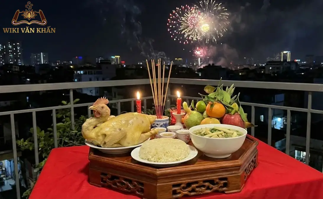 M&acirc;m lễ c&uacute;ng giao thừa ngo&agrave;i trời phải được chuẩn bị chu đ&aacute;o, tươm tất với tấm l&ograve;ng th&agrave;nh k&iacute;nh. Lễ vật d&acirc;ng c&uacute;ng bao gồm: