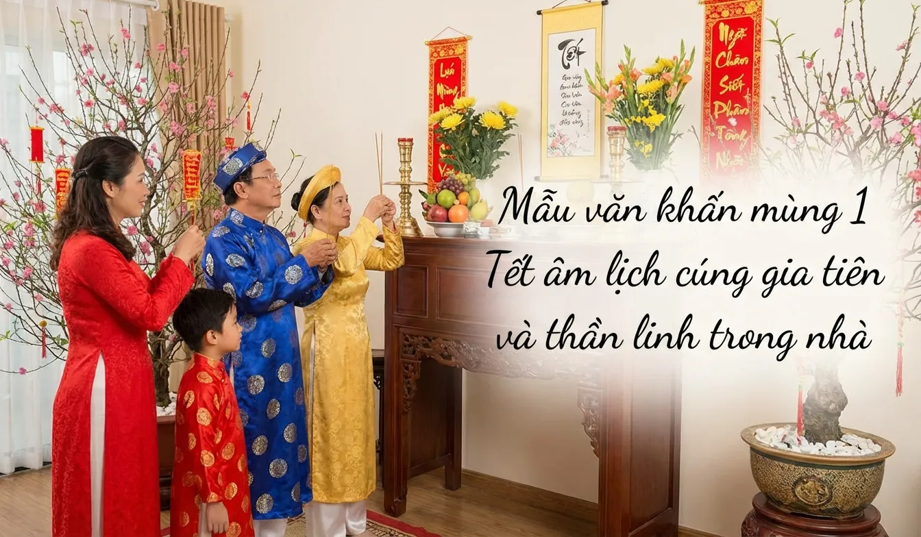mẫu văn khấn mùng 1 tết thần linh và gia tiên