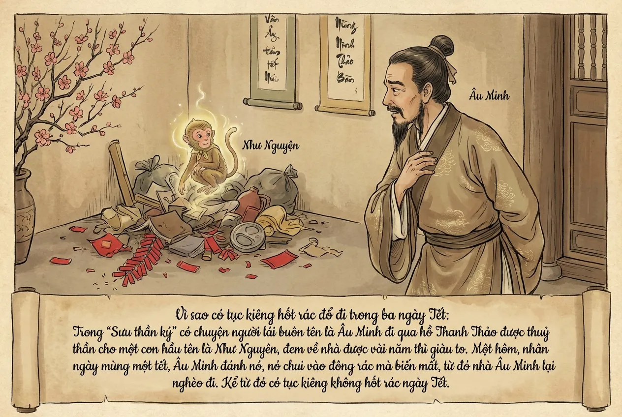 tập tục kiêng hót rác 3 ngày tết